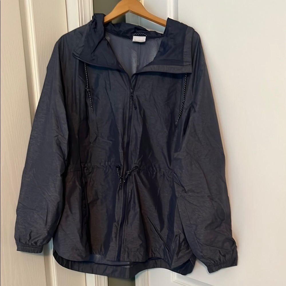 Columbia Blue Lightweight Jacket with Adjustable Waist 3X